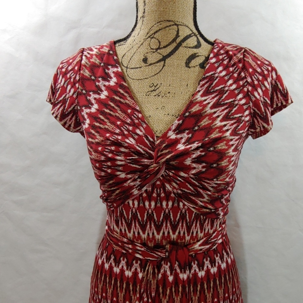 BCBG MAXAZRIA Wrap Dress. Brown Black Whit…